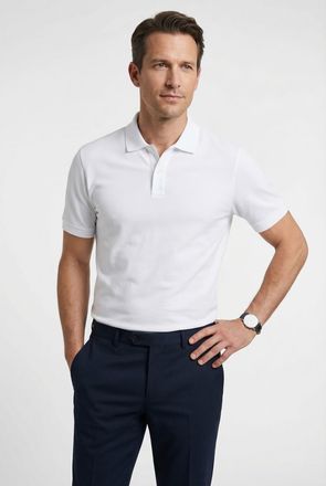 Olymp Poloshirt OLYMP Casual, Herren, Gr. 3XL, weiss (wei&szlig;), Piqu&eacute;, Obermaterial: 100% Baumwolle, Shirts Poloshirt
