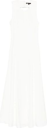 Maje crew-neck midi dress - women - Viscose/Viscose - 38 - White