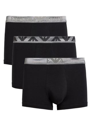 Emporio Armani Logo Stretch-cotton Trunks - set of Three - Black - XL