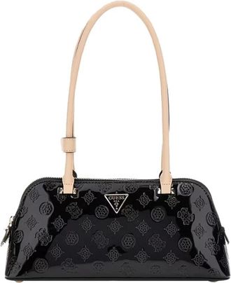 Guess Zwarte handtas met gouden details - Dames - Schoudertassen - Zwart - ONE Size - Leer - Tassen