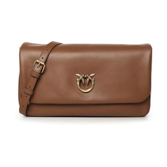 Pinko Shoulder Bags, female, Brown, Size: ONE SIZE Click Soft Horizontal Shoulder Bag