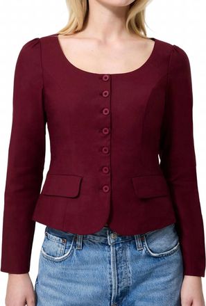 French Connection Inga Poplin Two Pocket Top In Red