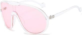 Generic Large Frame Men Outdoor Sunglasses Vacation Women Sports(Pink)