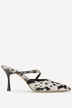 Studio Amelia Womens Alto 90 Mule Pointed Toe Shoe In Dalmation