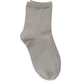 Nordstrom Everyday Low Flat Knit Crew Socks in Green Chaparral at Nordstrom, Size 9