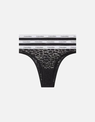 Calvin Klein Womens 3-Pack Modern Logo Brazilian Briefs, Black - Size: 18/32in