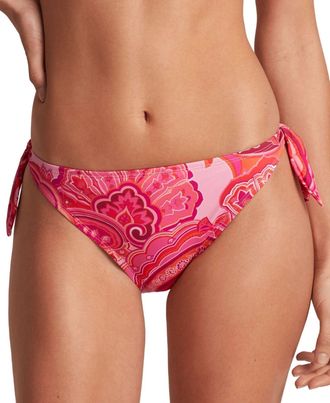 Lauren Ralph Lauren Womens Lauren Ralph Lauren Provence Hipster Bikini Bottom Pink Side Tie RED1108