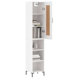 Berkfield Home Highboard White 34.5x34x180 cm Engineered Wood
