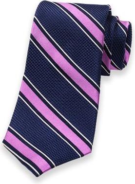 Paul Fredrick Patterned Woven Silk Tie in Berry/navy at Nordstrom
