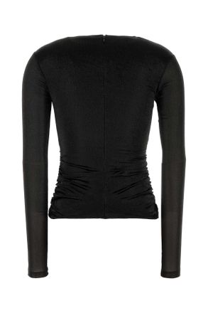 Isabel Marant Womens Black Stretch Silk Blend Rose Top Maglie