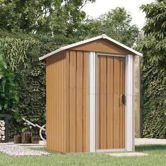 Berkfield Home Garden Shed Brown 126x97.5x177 cm Galvanised Steel