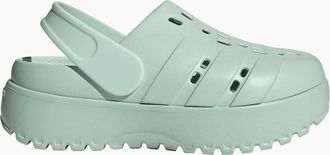 adidas Womens Adilette Closed Toe Platform Shuv Clogs - Green - Size: 10