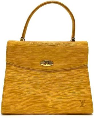 Louis Vuitton Tweedehands leren Louis Vuitton tassen - Dames - Vintage Handtas - Geel - ONE Size - Leer - Vintage