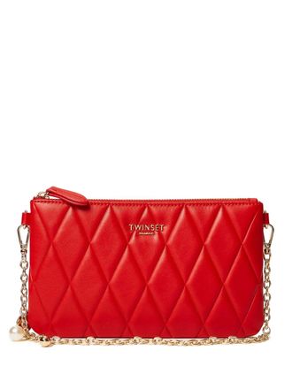 Twin-Set mini quilted chain-strap shoulder bag - women - Polyurethane/Polyester - One Size - Red