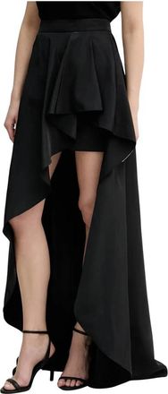 Karl Lagerfeld Asymmetrische Maxirok - Dames - Maxi Rokken - Zwart - S - Polyester - Rokken