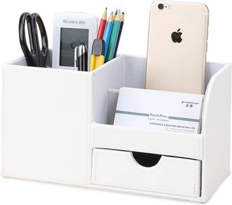 OEM Un Organizador De Escritorio Po&eacute;tico Y Elegante De Piel Sint&eacute;tica Con M&uacute;ltiples Compartimentos Y Cajones, Perfecto Para Comenzar Tu Jornada Laboral Cr
