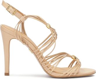 Kazar Elegante beige sandalen op een slanke stilettohak - Dames - Sandalen met hakken - Beige - 38 EU - Leer - Schoenen