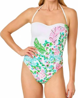Lilly Pulitzer Ginnie One Piece Swimsuit In Resort White/royal Zoo