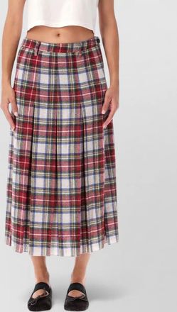 Maison Margiela pleated checked midi skirt