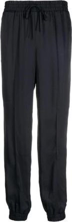 Jil Sander Elastische Broek met Trekkoord en Manchetten - Dames - Straight fit broeken - Zwart - XS - Broeken