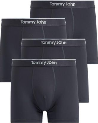 Tommy John Micro Stretch 4-Pack 4-Inch Boxer Briefs in Black at Nordstrom, Size Xx-Large