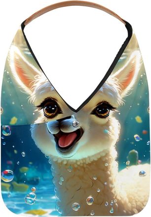 Generic Lovely Alpacas Swims Underwater Reusable Lightweight Grocery Bags - Foldable Into Compact Pouch, Washable & Sturdy, Multipurpose for Shopping and Trav