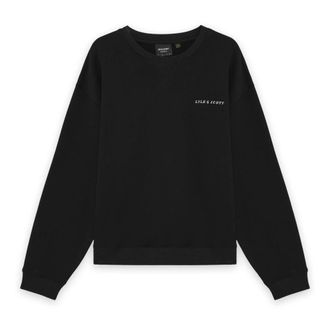 Lyle & Scott Script Heavyweight Loopback Crew Neck Sweatshirt - Heren - Sweatshirts & Hoodies - Zwart - Maat: XS Katoen