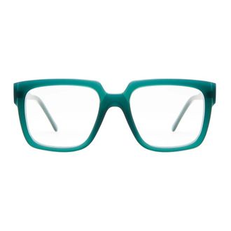 Kuboraum Smaragdgroene Vierkante Acetaat Brillen - Heren - Brillen - Groen - ONE Size - Accessoires