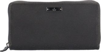 Gucci Black Gg Canvas Long Wallet (Bi-Fold) (Pre-Owned)