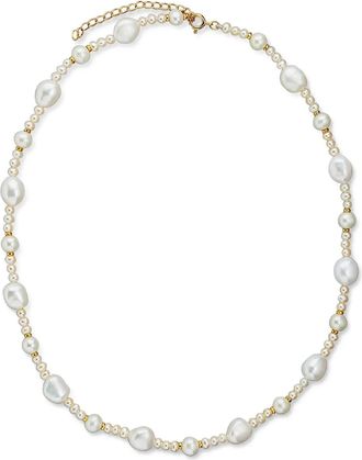 V JEWELLERY Isobelle pearl necklace - Gold