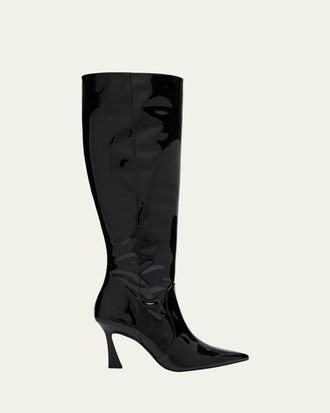 Stuart Weitzman 85mm Vinnie Patent Leather Knee-High Boots