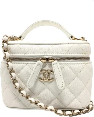 Chanel Pre-owned Leather chanel-bags - Dames - Vintage Handtas - Wit - ONE Size - Leer - Vintage