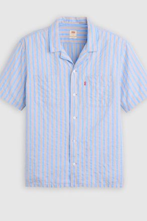Levi's Camisa Camp cl&aacute;sica de manga corta - Hombre - L - Azul / Jay Stripe Allure