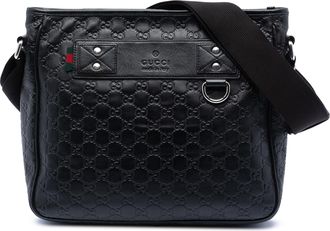 Gucci Pre-owned Womens Guccissima Web Crossbody - Black Leather - One Size