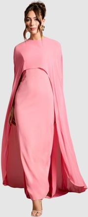 Coast Cape Sleeve Maxi Dress in Rose at Nordstrom, Size 6
