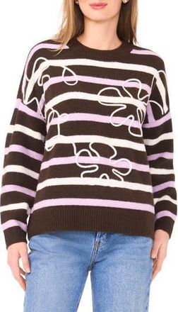 Parker Embroidered Striped Sweater in Chocolate at Nordstrom Rack, Size X-Small