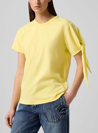 J.W.Anderson Womens 100% cotton knotted sleeve T-shirt
