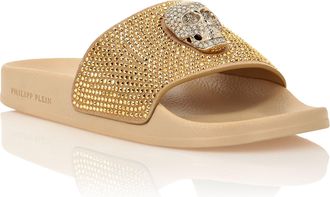 Philipp Plein Sandals Flat Skull with Crystals