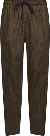 Maison Margiela Wool Trainingsbroeken - Heren - Sweatpants - Bruin - XL - Wol - Broeken