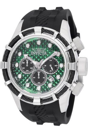 Invicta Bolt 49165 Herenhorloge - Quartz Uurwerk - Roestvrij Staal met Groene Wijzerplaat - 50 mm