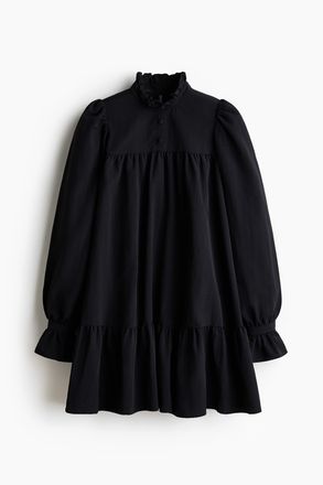 H&M Kleid mit Volantkragen - Schwarz
