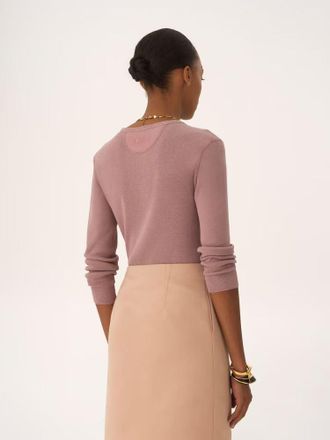 Chlo&eacute; Ribbed Henley Shirt - Mauve