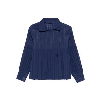 Pleats Please Issey Miyake Cappotti Blu-Donna