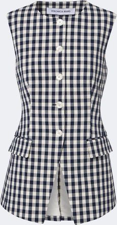 Veronica Beard Lois gingham cotton vest