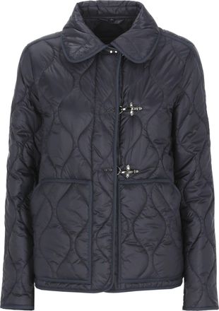 Fay Blue Quilted Hook-Fastening Jacket