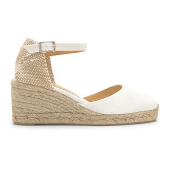 Castaner Carol Wedge Espadrille - Dames - Sleehakken - Wit - 39 EU - Katoen - Schoenen