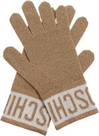 Moschino Handschoenen met lurex draad - unisex - Handschoenen - Beige - ONE Size - Accessoires
