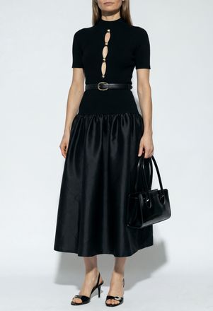 Self Portrait Dress Made From Combined Fabrics, Womens, Black