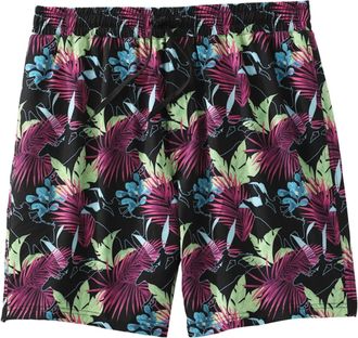 Cinch Mens Floral Print Swim Trunk In Black