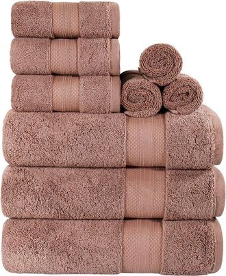 Superior Turkish Cotton Highly Absorbent Solid 9Pc Ultra-Plush Towel Set